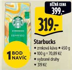 Starbucks zrnková káva, 450 g