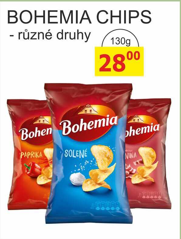 Bohemia Chips 130g, různé druhy