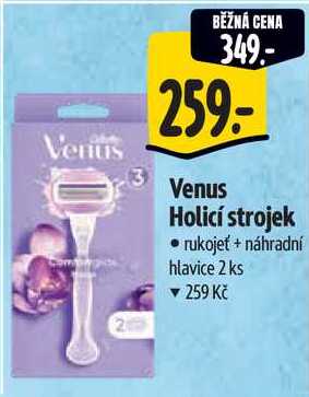 Venus Holicí strojek, rukojeť + náhradní hlavice 2 ks  