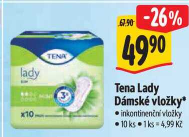Tena Lady Dámské vložky, 10 ks 