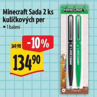 Minecraft Sada 2 ks kuličkových per 