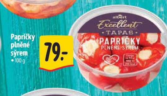 Papričky plněné sýrem, 100 g