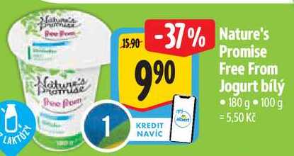 Nature's Promise Free From Jogurt bílý, 180 g