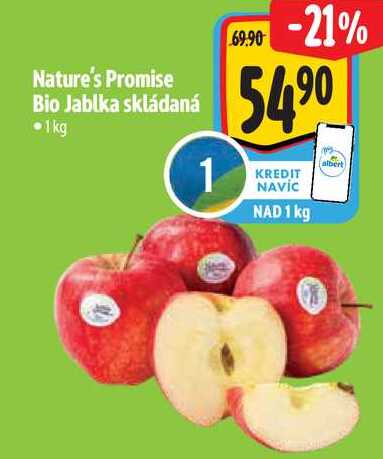 Nature's Promise Bio Jablka skládaná, 1 kg