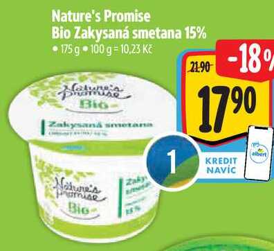 Nature's Promise Bio Zakysaná smetana 15%, 175 g