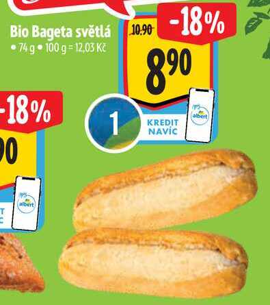 Bio Bageta světlá, 74 g