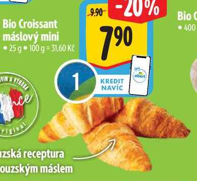 Bio Croissant máslový mini, 25 g 