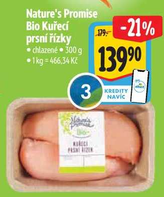 Nature's Promise Bio Kuřecí prsní řízky, 300 g
