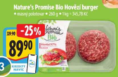 Nature's Promise Bio Hovězí burger, 260 g