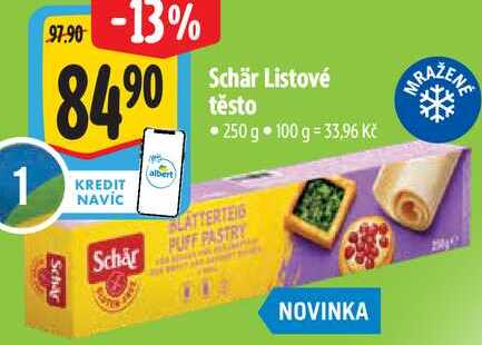 Schär Listové těsto, 250 g 