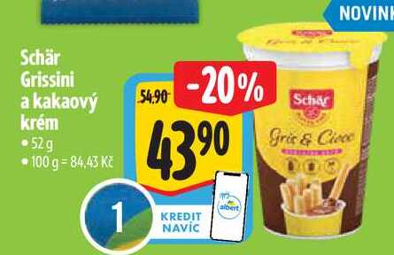 Schär Grissini a kakaový krém, 52 g