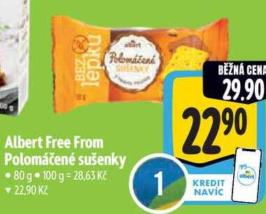Albert Free From Polomáčené sušenky, 80 g 