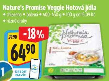 Nature's Promise Veggie Hotová jídla, 400-430 g 