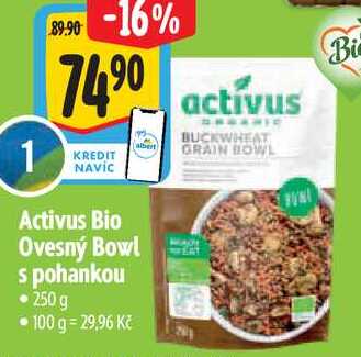Activus Bio Ovesný Bowl s pohankou, 250 g 