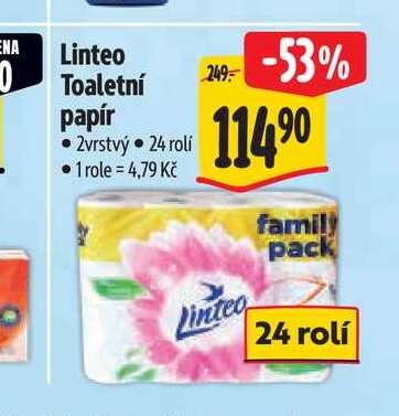   Linteo Toaletní papír 2vrstvý 24 rolí  