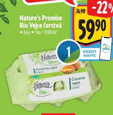 Nature's Promise Bio Vejce čerstvá, 6 ks
