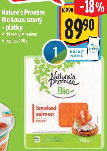 Nature's Promise Bio Losos uzený - plátky, cena za 100 g 