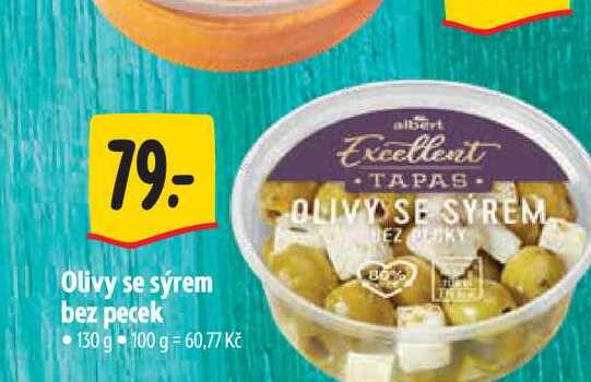 Olivy se sýrem bez pecek 130 g 