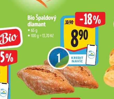  Bio Špaldový diamant  65 g 