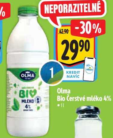 Olma Bio Čerstvé mléko 4%, 1 l