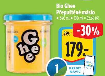 Bio Ghee Přepuštěné máslo, 340 ml