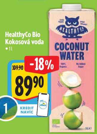 Healthy Co Bio Kokosová voda, 1 l