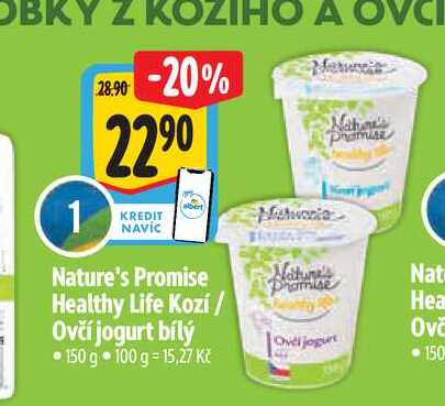  Nature's Promise Healthy Life Kozí/ovčí jogurt bílý 150 g 