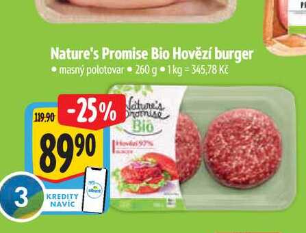   Nature's Promise Bio Hovězí burger  260 g