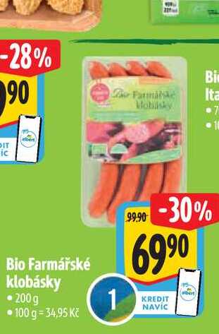   Bio Farmářské klobásky  200g  