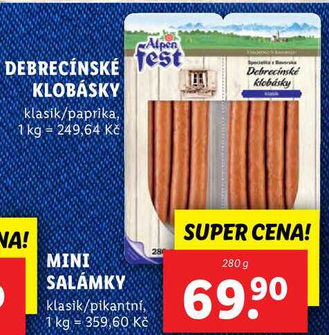 DEBRECÍNSKÉ KLOBÁSKY, 280 g