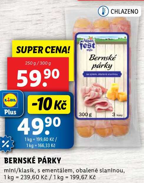 BERNSKÉ PÁRKY, 250 g/300 g