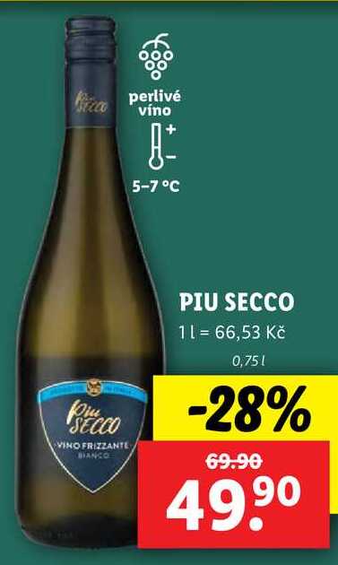 PIU SECCO, 0,75 l
