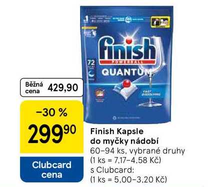 Finish Kapsle do myčky nádobí, 60-94 ks, vybrané druhy 