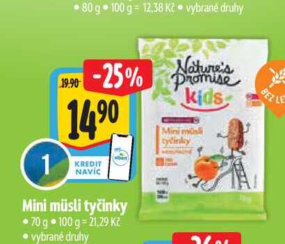  Mini müsli tyčinky  70 g  