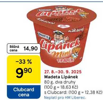 Madeta Lipánek, 80 g 