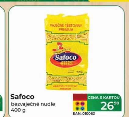 Safoco bezvaječné nudle 400 g 