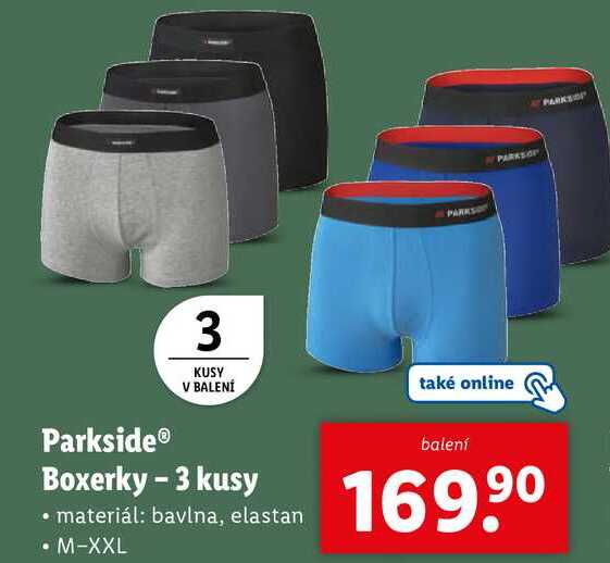 Parkside Boxerky - 3 kusy 