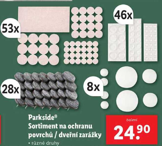 Parkside Sortiment na ochranu povrchů/dveřní zarážky 