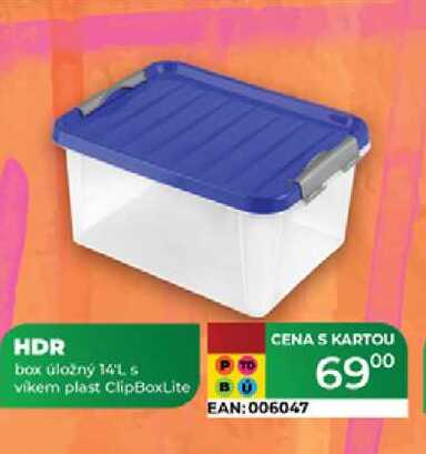 HDR box úložný 14's vikem plast ClipBoxLite 
