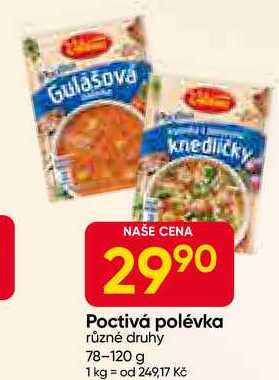 Vitana Poctivá polévka, vybrané druhy 120g