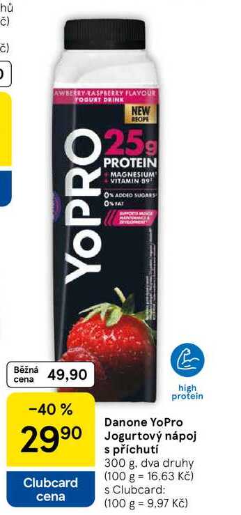 Danone YoPro Jogurtový nápoj s příchutí, 300 g, dva druhy 