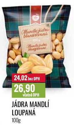 JÁDRA MANDLÍ LOUPANÁ 100g 