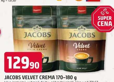 JACOBS VELVET CREMA 170-180 g