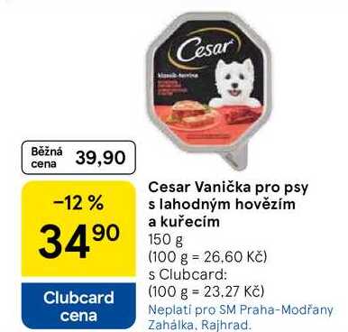 Cesar Vanička pro psy s lahodným hovězím a kuřecím, 150 g 