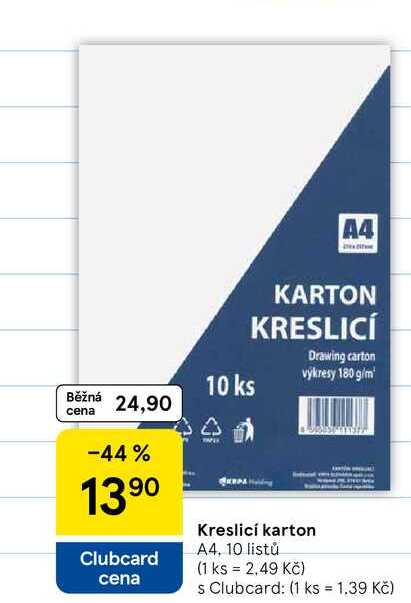 Kreslici karton, A4, 10 listů 