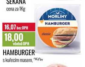 HAMBURGER s kuřecím masem, 250g