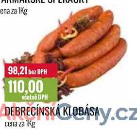 DEBRECÍNSKÁ KLOBÁSA cena za 1Kg 
