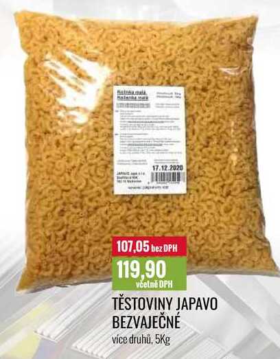 TĚSTOVINY JAPAVO BEZVAJEČNÉ 5Kg 