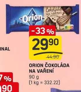 ORION ČOKOLÁDA NA VAŘENÍ 90 g 
