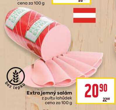 Extra jemný salám z pultu lahůdek cena za 100g